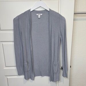 Nine West Women's Light Gray Open Front Cardigan